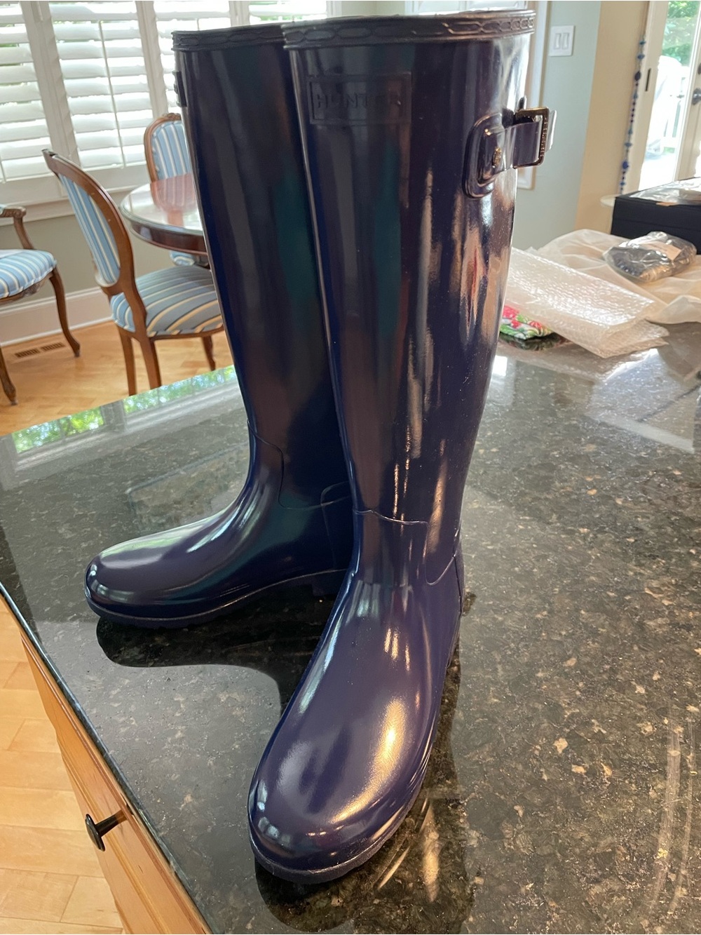 Hunter glossy boot  brand new size 7